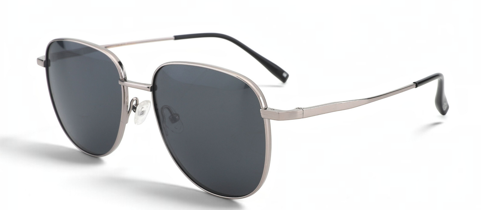 lavunett Pacho square sunglasses in silver titanium with tinted lenses, view 2