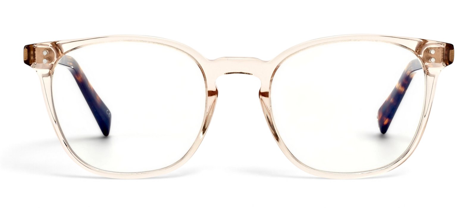 lavunett Phileas square blue light glasses in clear crystal acetate