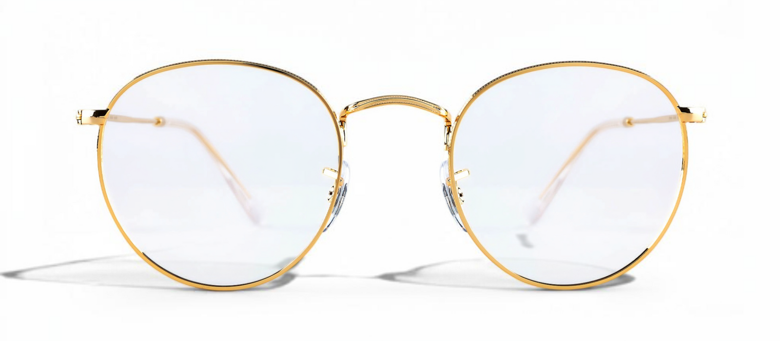 lavunett Benji round glasses in silver metal with clear lenses, view 4
