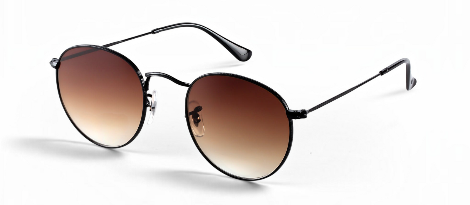 lavunett Benji Black round sunglasses in black metal with tinted lenses, view 6