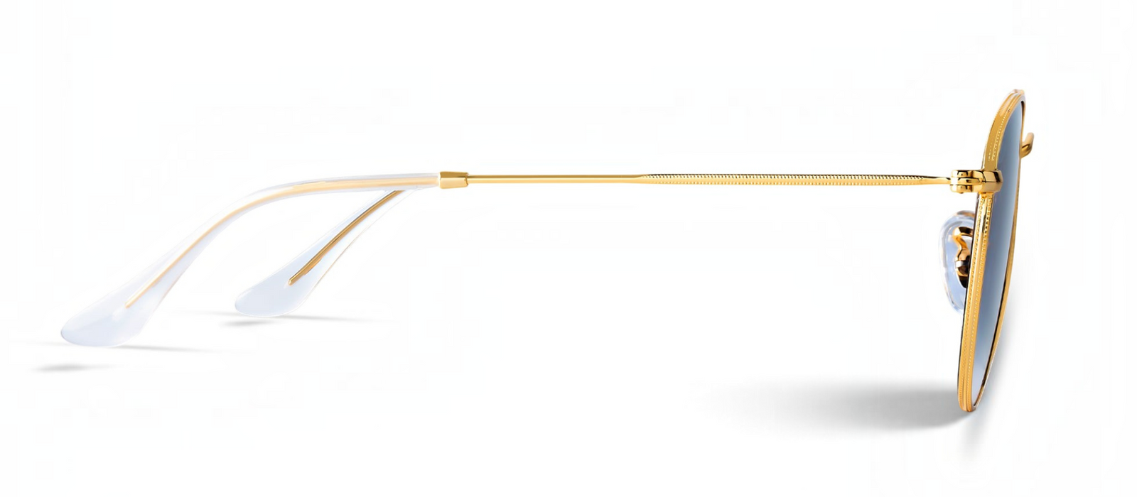 lavunett Hexa Gold geometric sunglasses in gold metal with tinted lenses, view 6