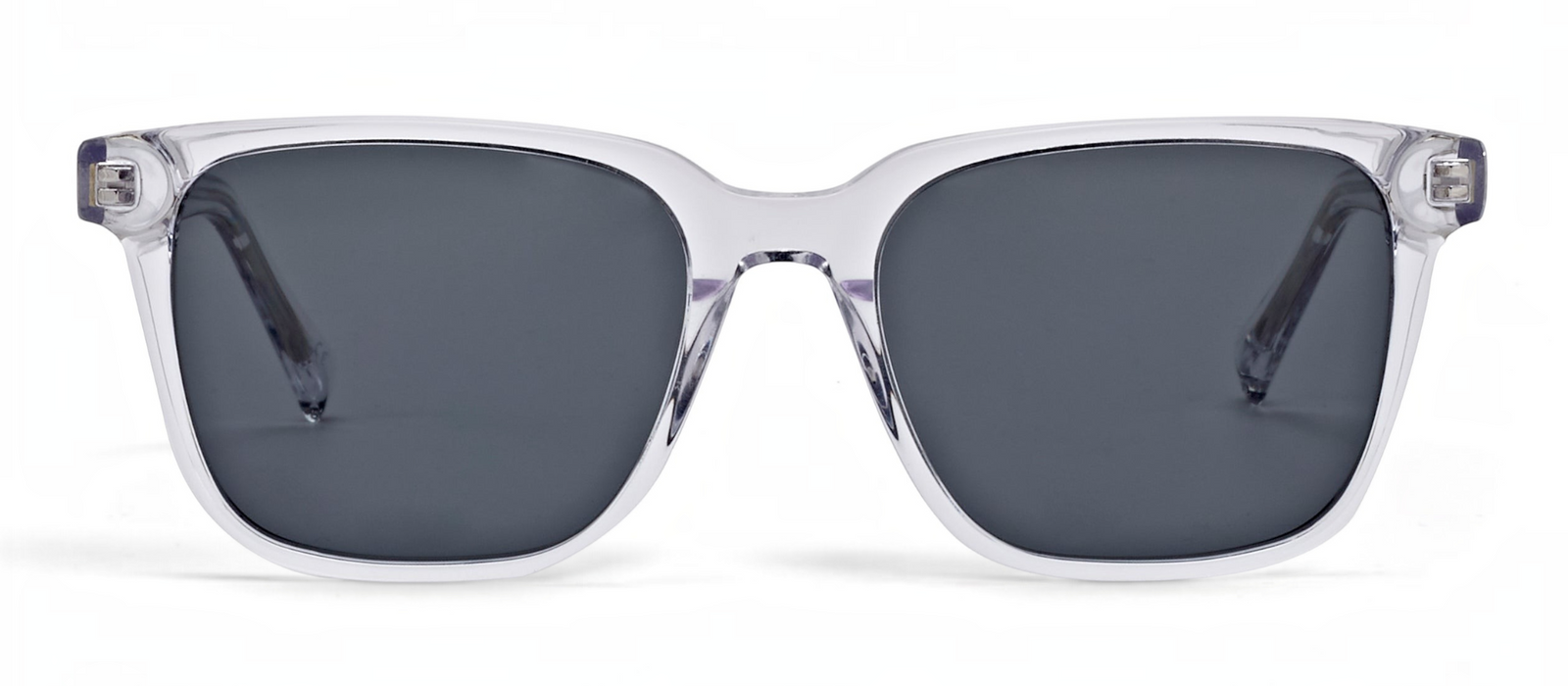 lavunett Crysallis square sunglasses in clear crystal acetate with polarised lenses