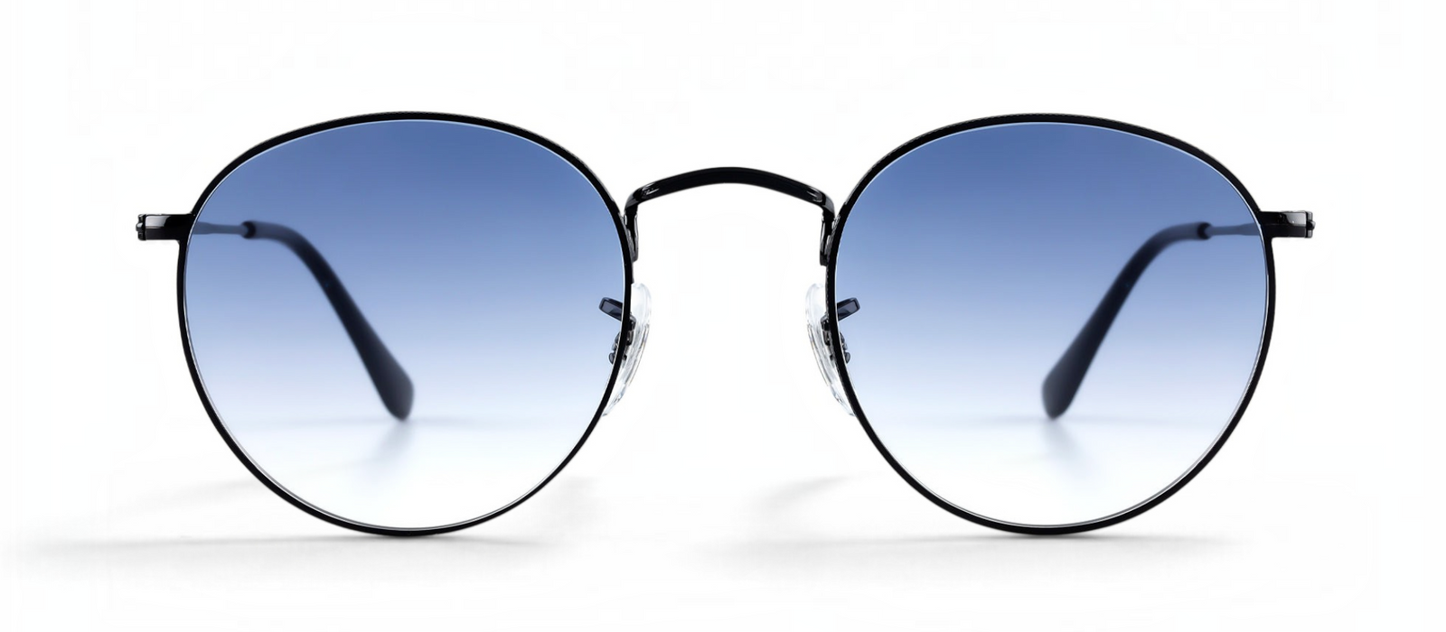 lavunett Benji Black round sunglasses in black metal with tinted lenses