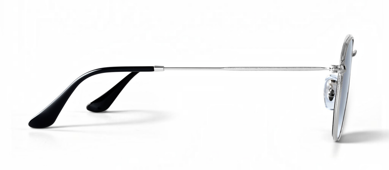 lavunett Hexa geometric sunglasses in silver metal with tinted lenses, view 3