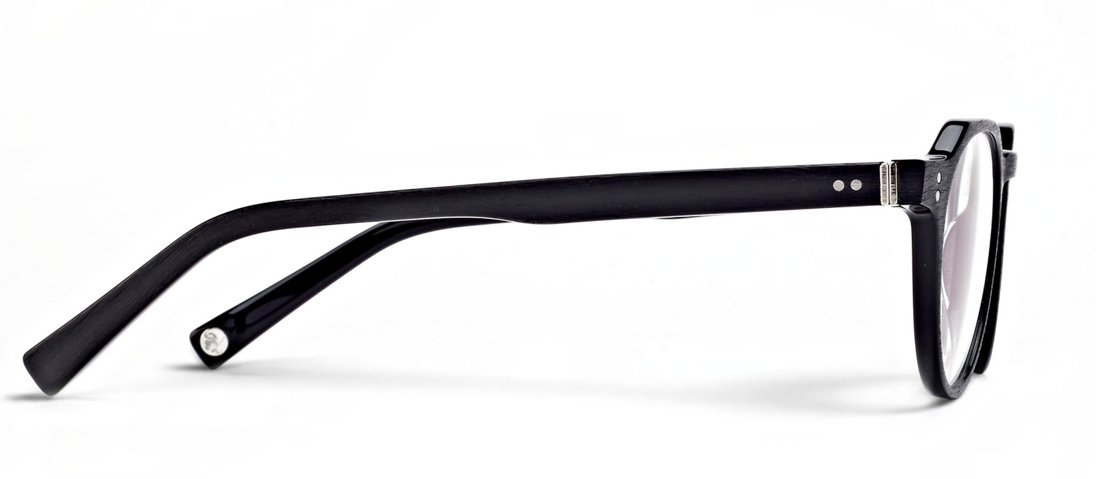 lavunett Paris round blue light glasses in black acetate, view 3
