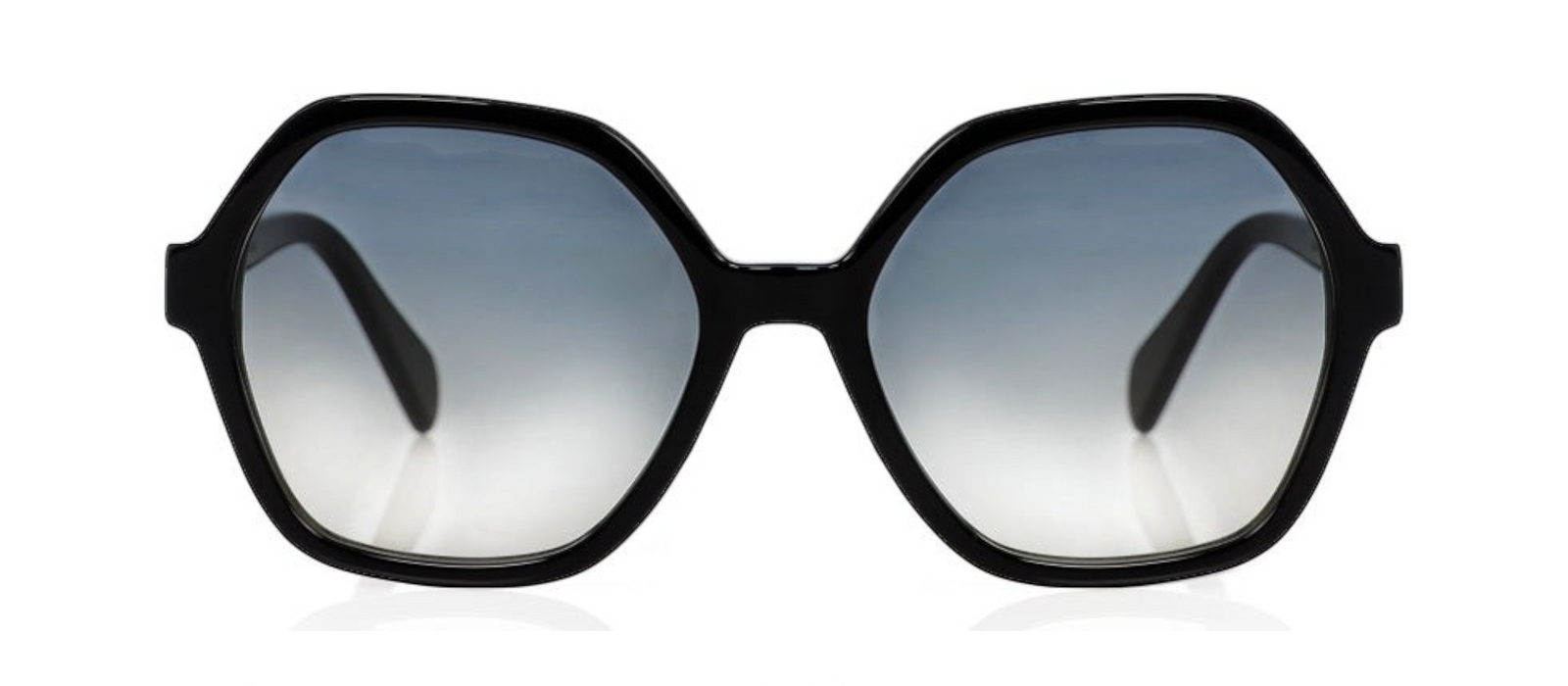 lavunett Dalida geometric sunglasses in black acetate with polarised lenses