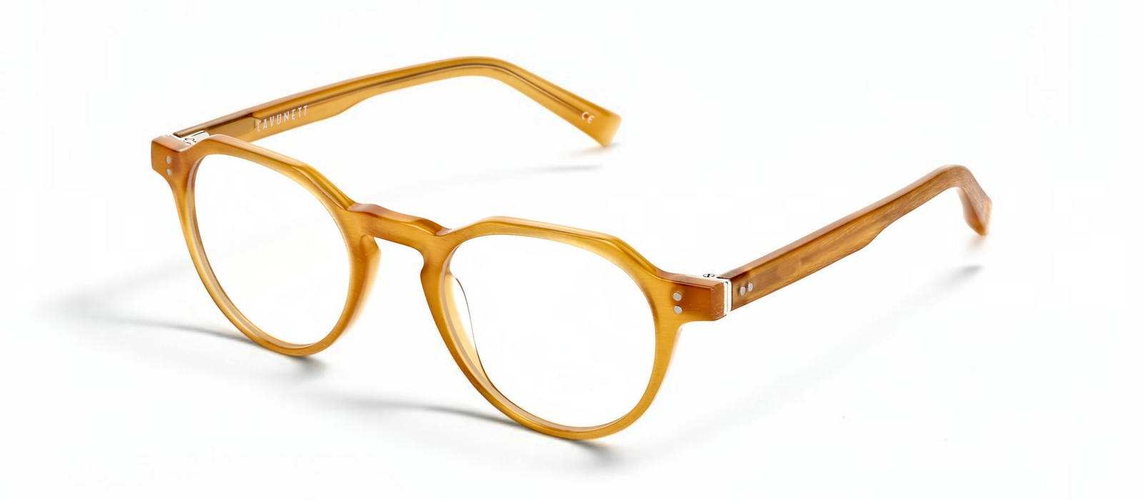 lavunett Sonney round blue light glasses in coloured acetate, view 2