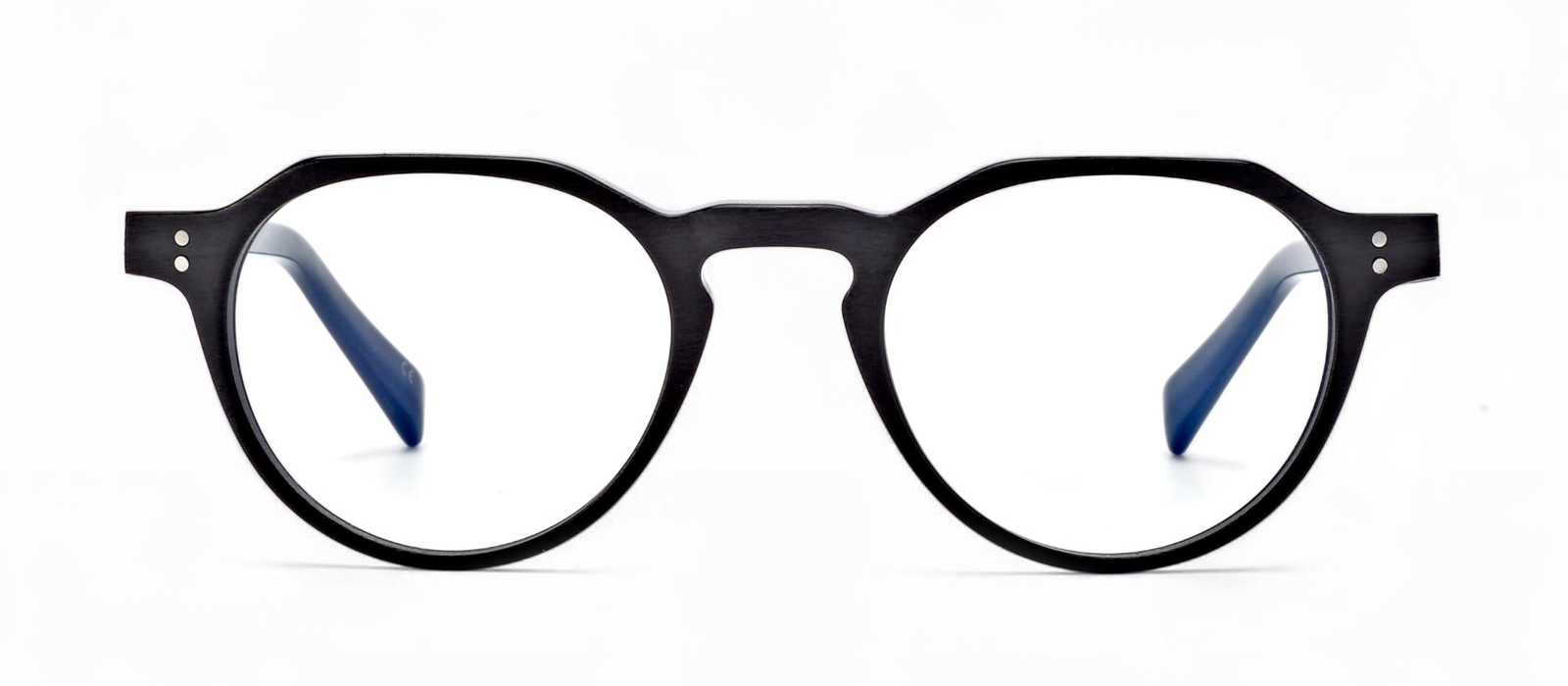 lavunett Paris round blue light glasses in black acetate