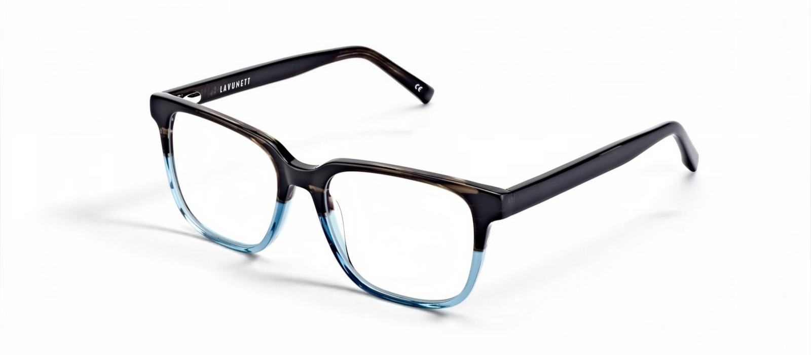 lavunett Magellan square blue light glasses in coloured acetate, view 2