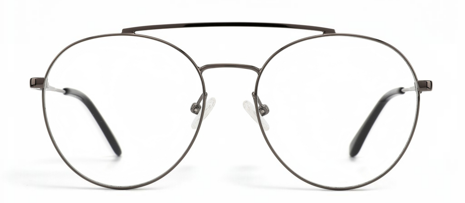 lavunett Pablito aviator glasses in silver titanium with clear lenses