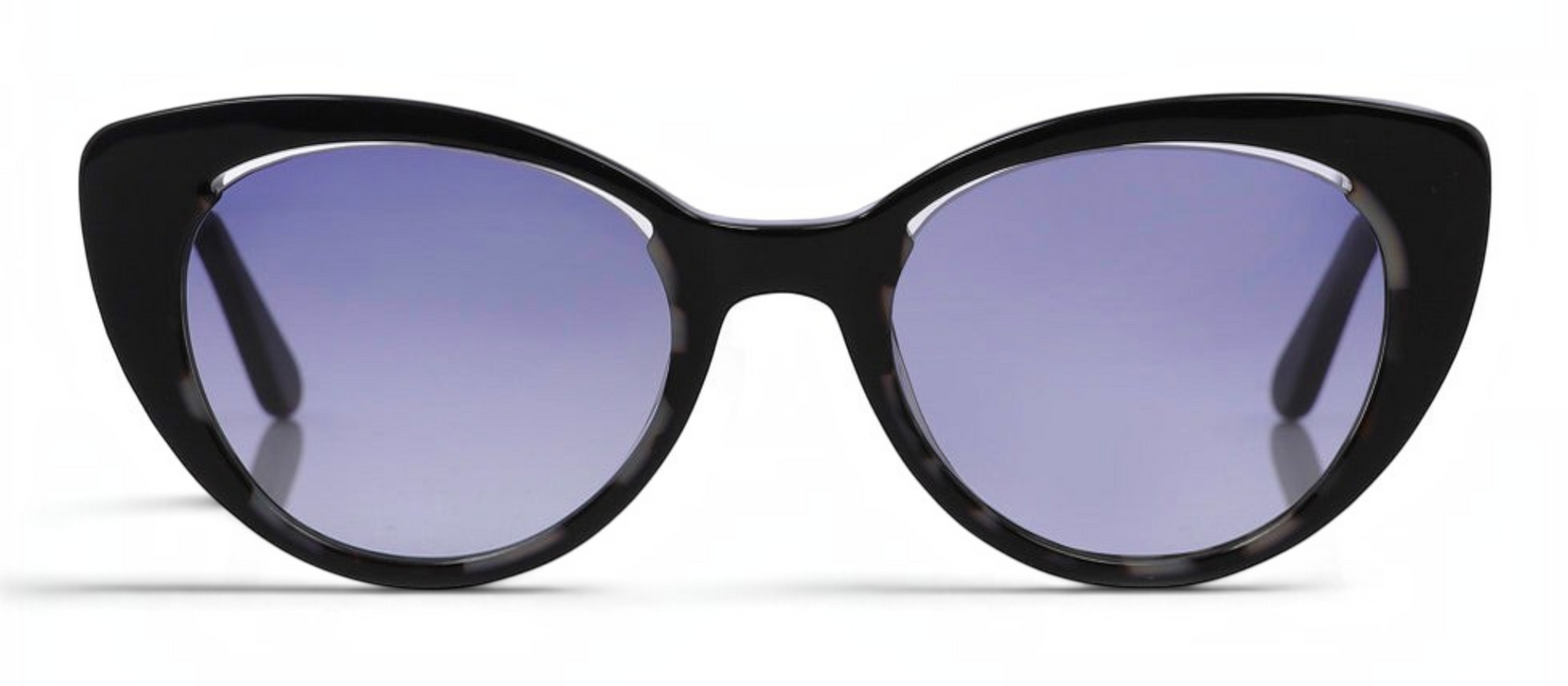lavunett Carla cat-eye sunglasses in black acetate with polarised lenses