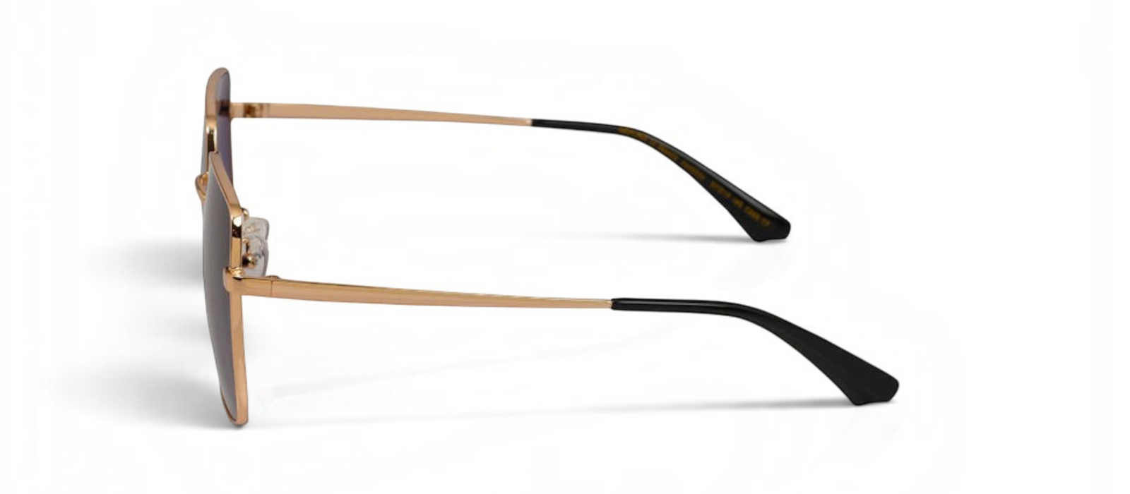 lavunett Vanessa square sunglasses in gold metal with polarised lenses, view 3