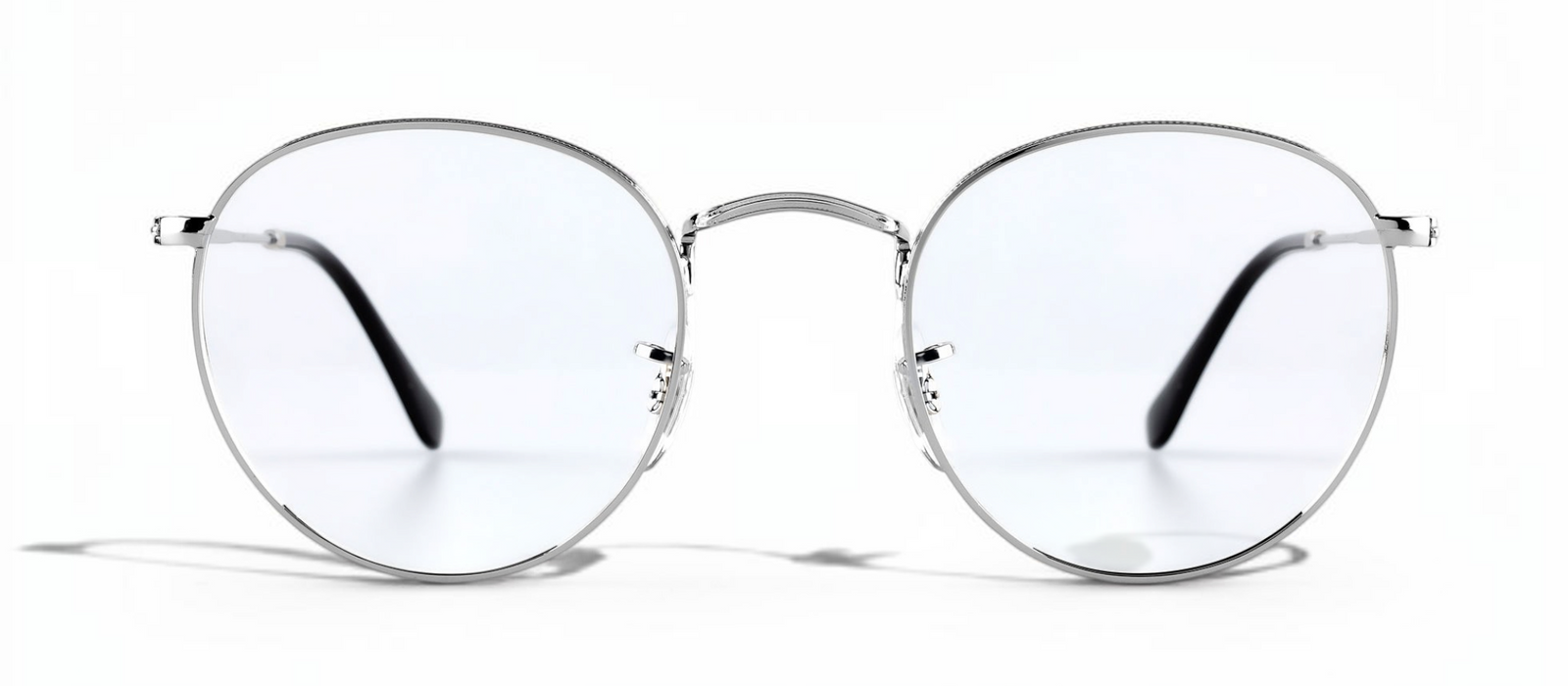 lavunett Benji round glasses in silver metal with clear lenses