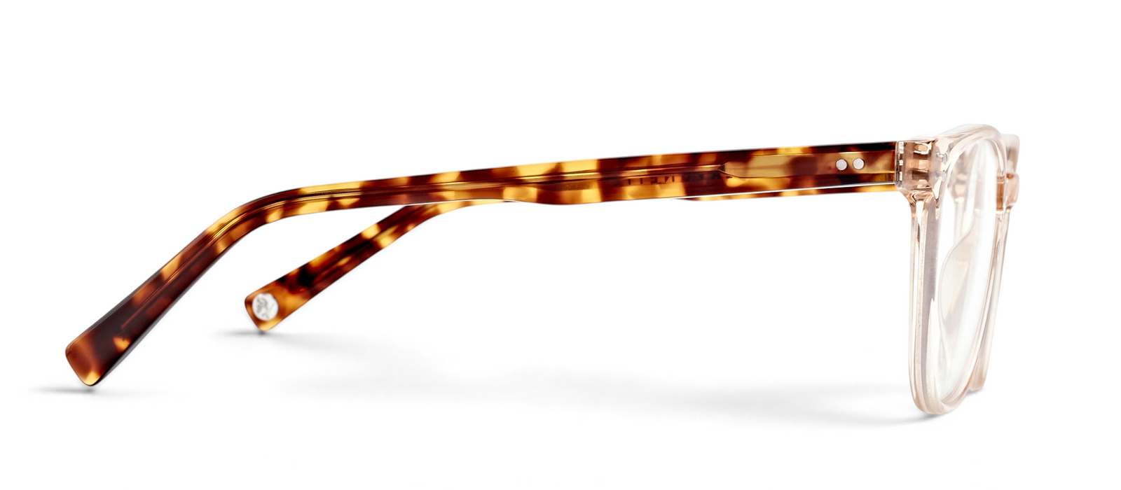 lavunett Phileas square blue light glasses in clear crystal acetate, view 3