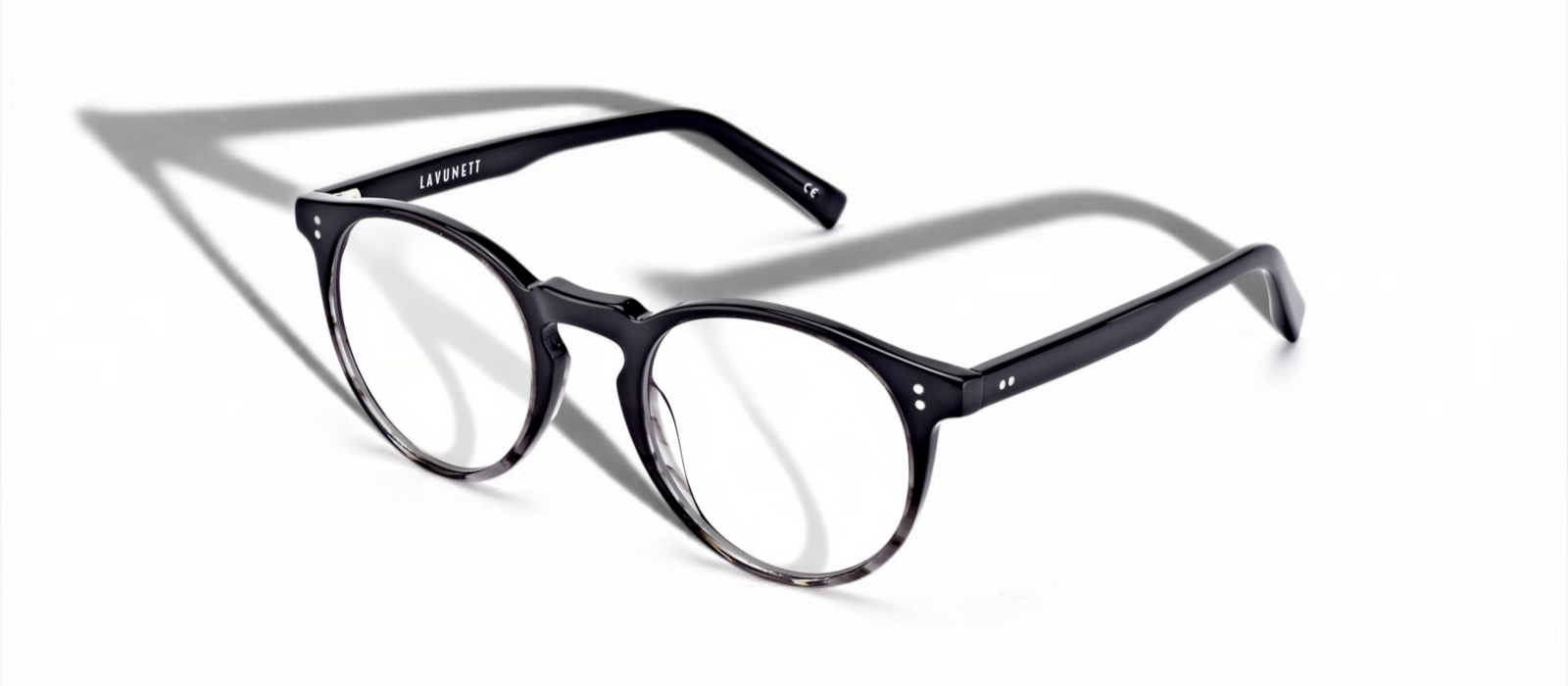 lavunett Sagopa round blue light glasses in black acetate, view 2