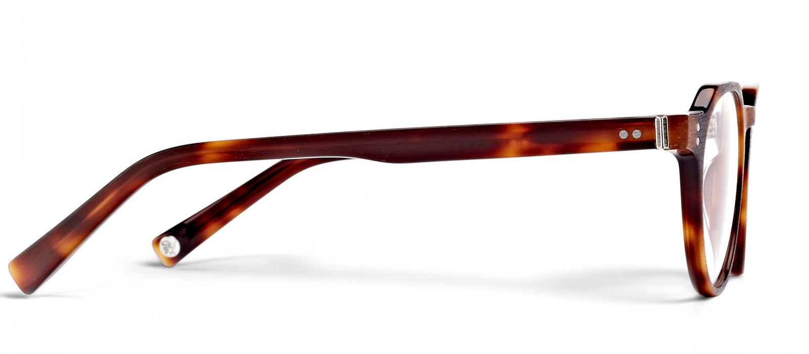 lavunett Adonis round blue light glasses in tortoiseshell acetate, view 3