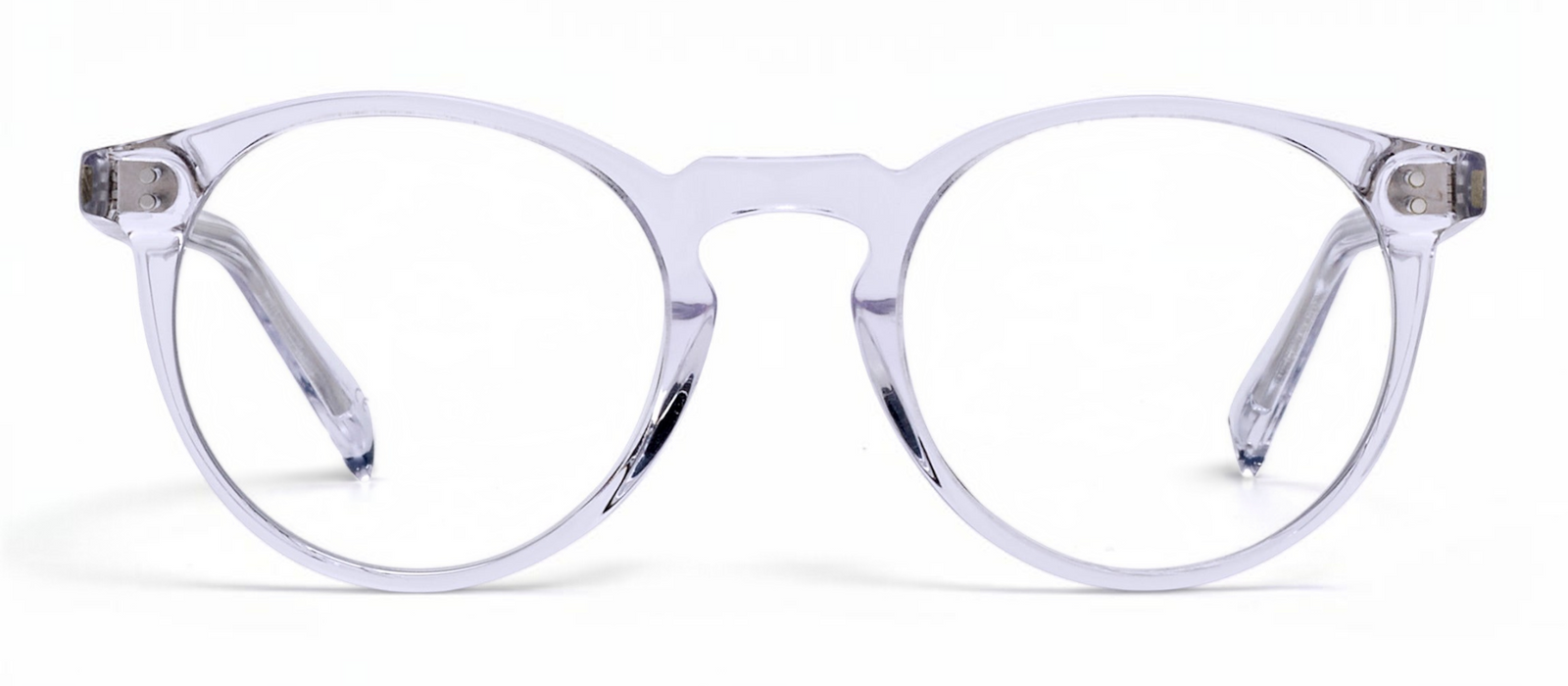 lavunett Pearl round blue light glasses in clear crystal acetate