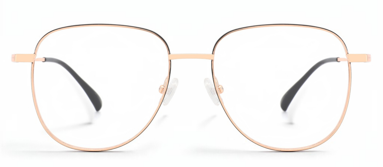 lavunett Pacho square glasses in silver titanium with clear lenses, view 4