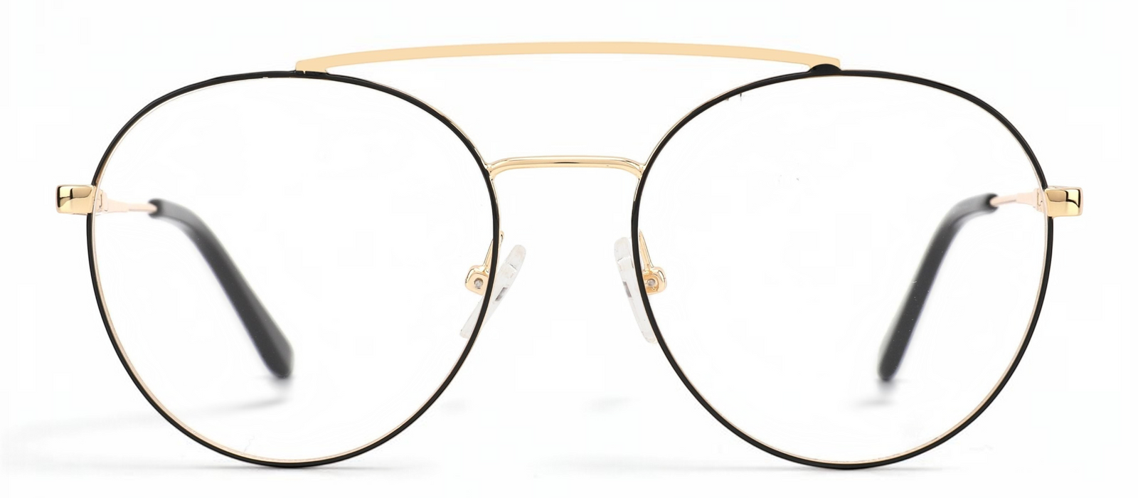 lavunett Pablito aviator glasses in silver titanium with clear lenses, view 4