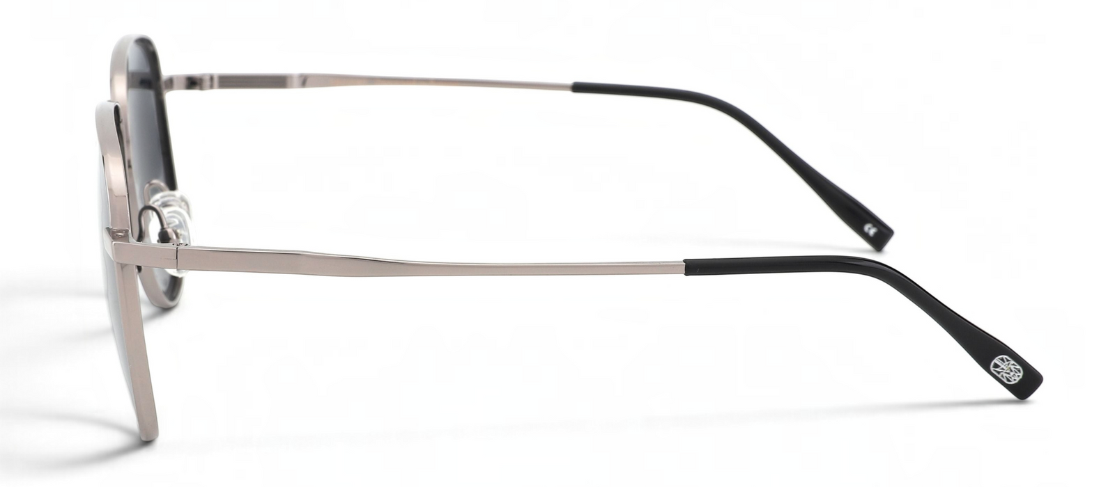 lavunett Pacho square sunglasses in silver titanium with tinted lenses, view 3