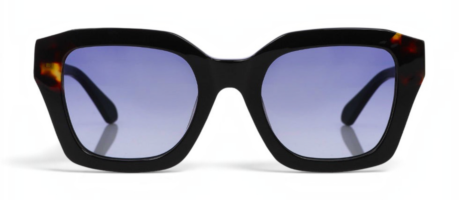 lavunett Edith square sunglasses in black acetate with polarised lenses