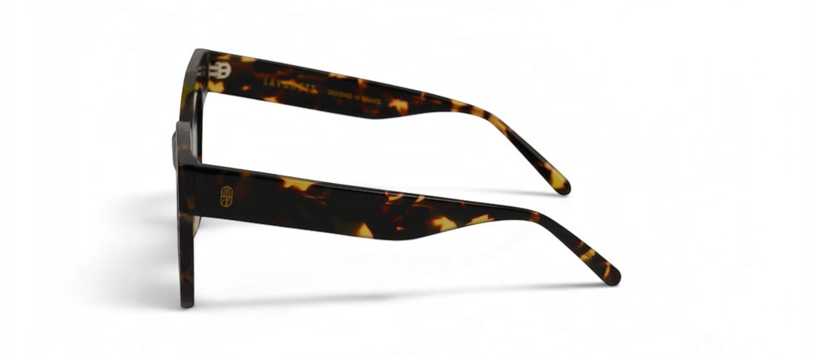 lavunett Birkin square sunglasses in tortoiseshell acetate with polarised lenses, view 3