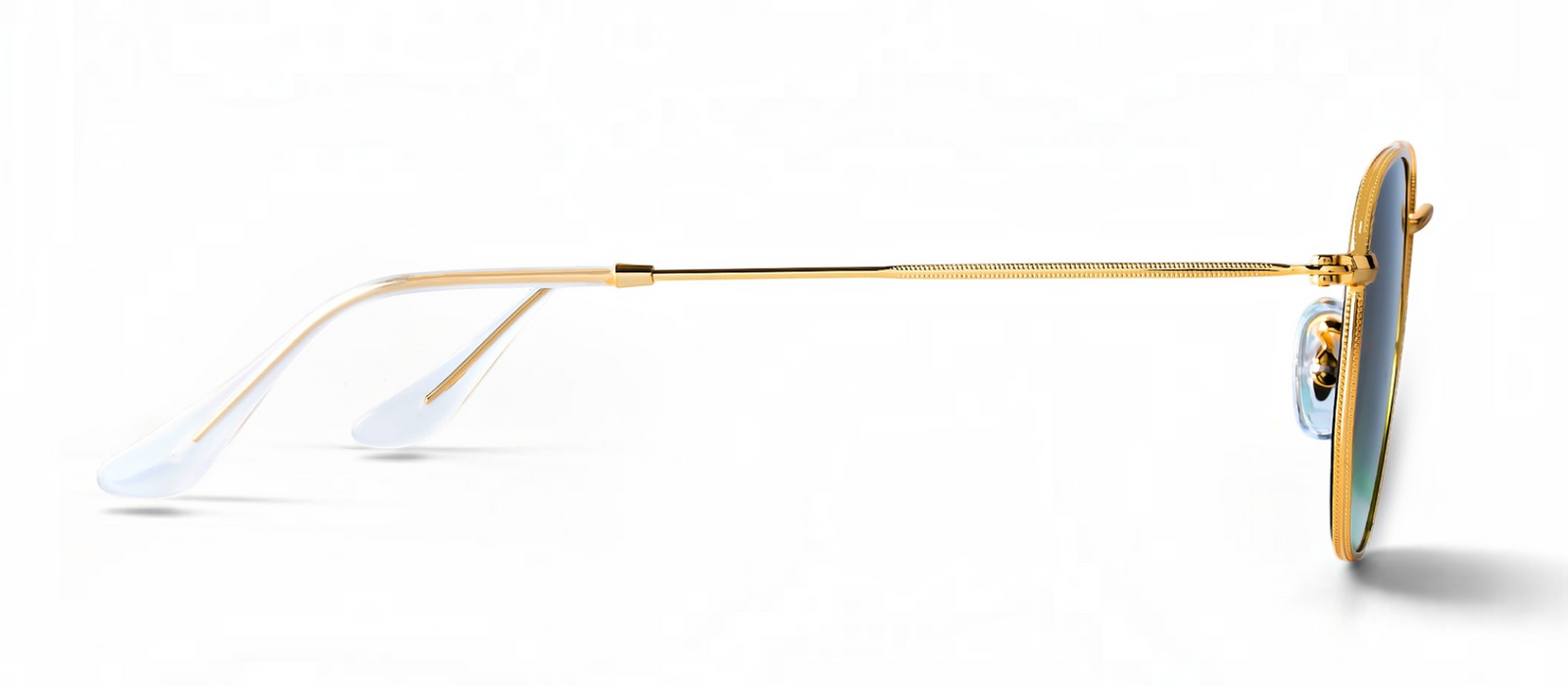 lavunett Hexa Gold geometric sunglasses in gold metal with tinted lenses, view 3
