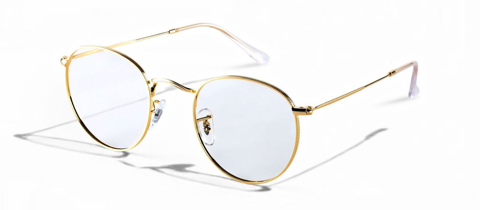 lavunett Benji round glasses in silver metal with clear lenses, view 5