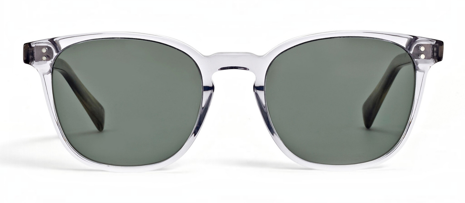 lavunett Bartholdi square sunglasses in clear crystal acetate with polarised lenses