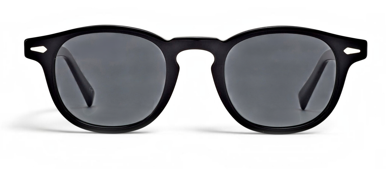 lavunett Charlie round sunglasses in black acetate with polarised lenses