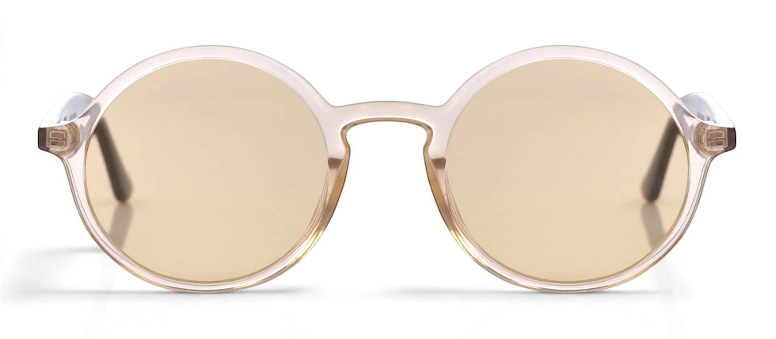 lavunett Bardot round sunglasses in clear crystal acetate with polarised lenses