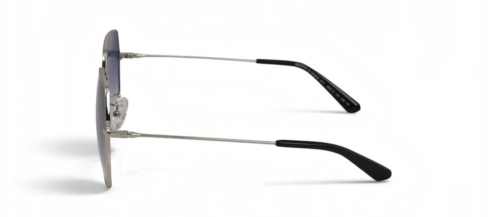 lavunett Rio geometric sunglasses in silver metal with polarised lenses, view 3