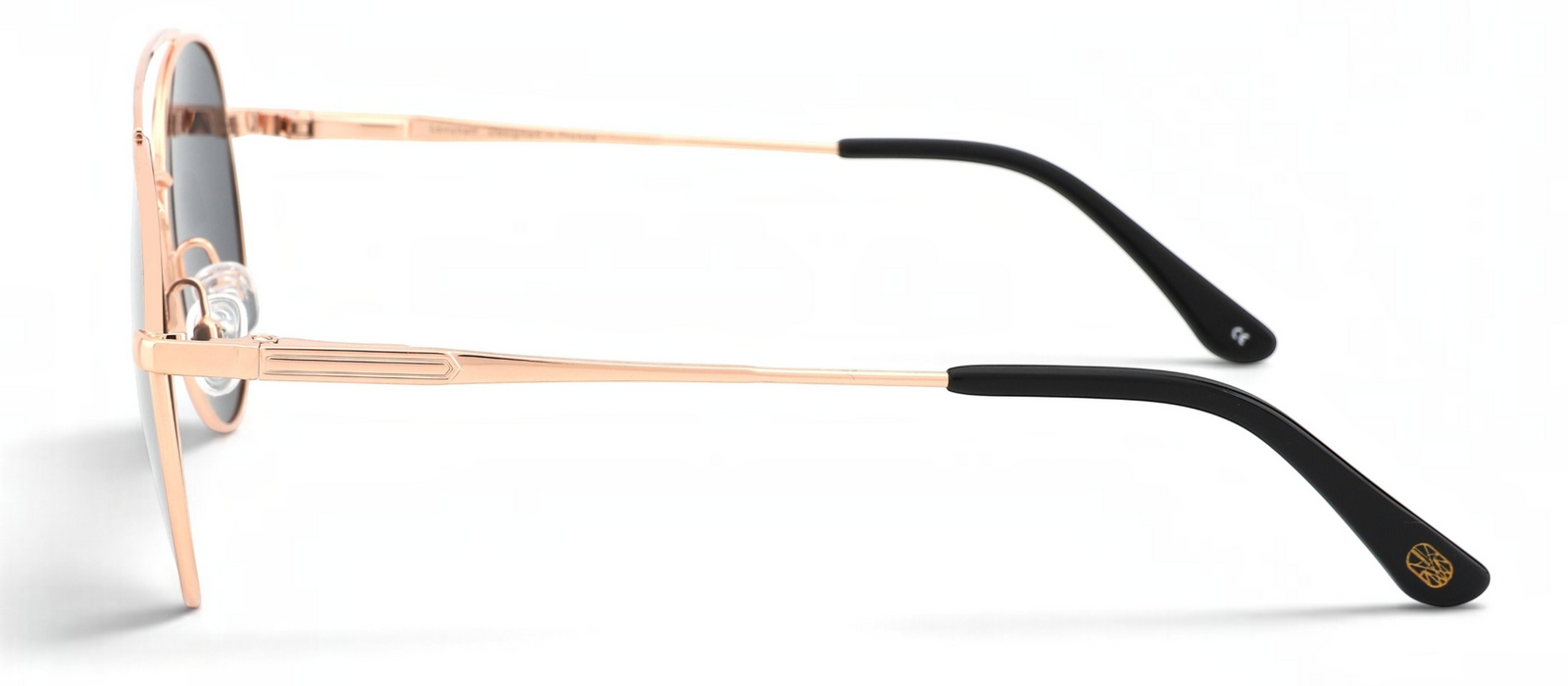 lavunett Pablito aviator sunglasses in gold titanium with tinted lenses, view 3