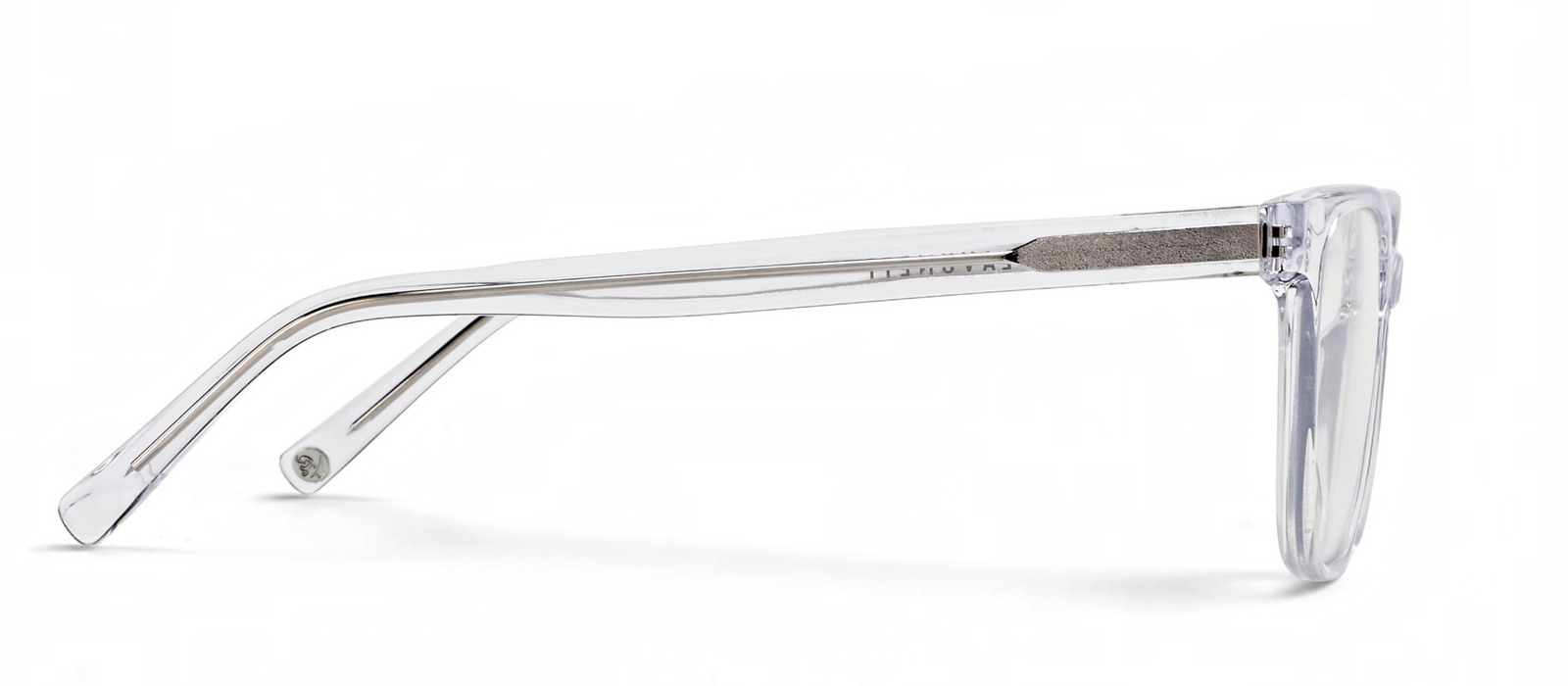 lavunett Hoover square blue light glasses in clear crystal acetate, view 3