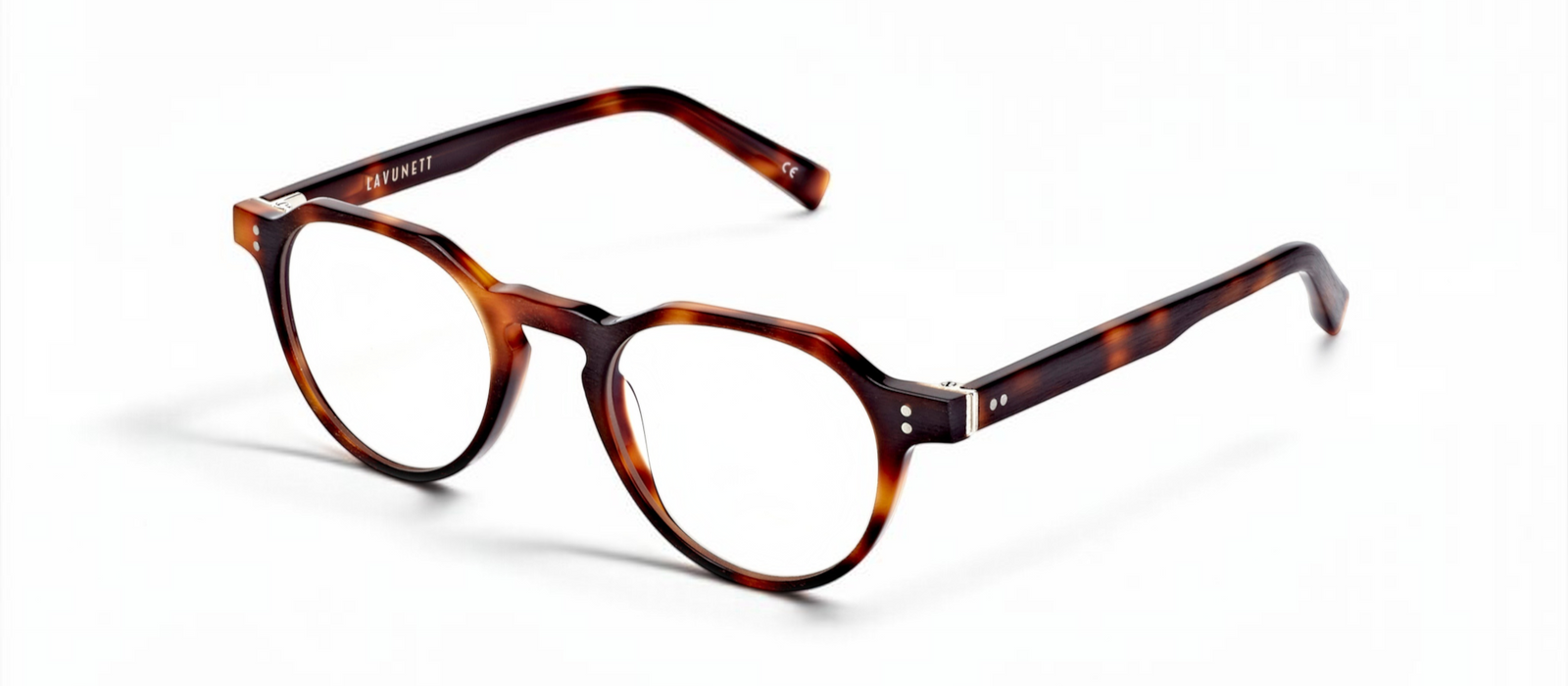 lavunett Adonis round blue light glasses in tortoiseshell acetate, view 2