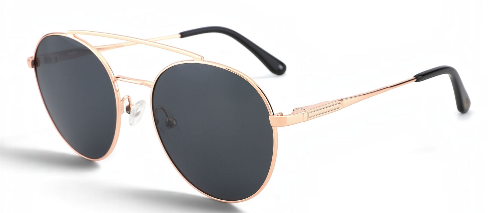 lavunett Pablito aviator sunglasses in gold titanium with tinted lenses, view 2