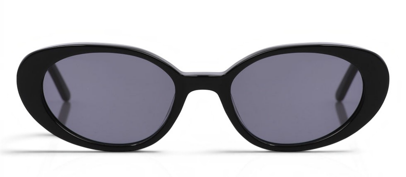 lavunett Esma round sunglasses in black acetate with polarised lenses