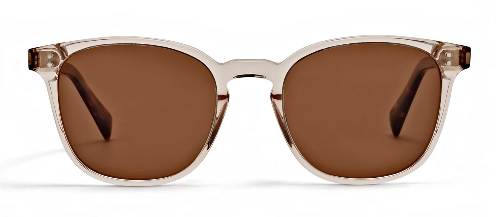 lavunett Langelik square sunglasses in clear crystal acetate with polarised lenses