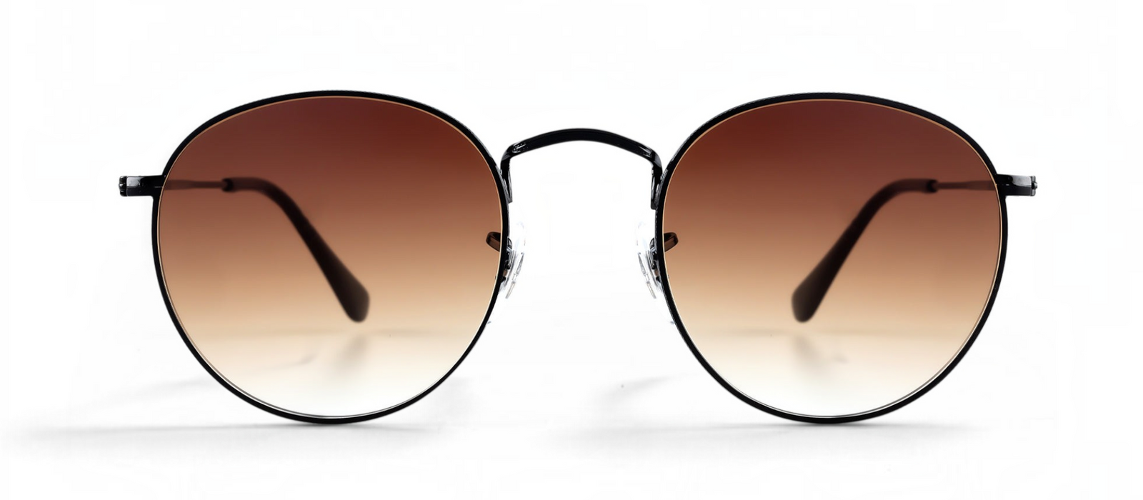 lavunett Benji Black round sunglasses in black metal with tinted lenses, view 4