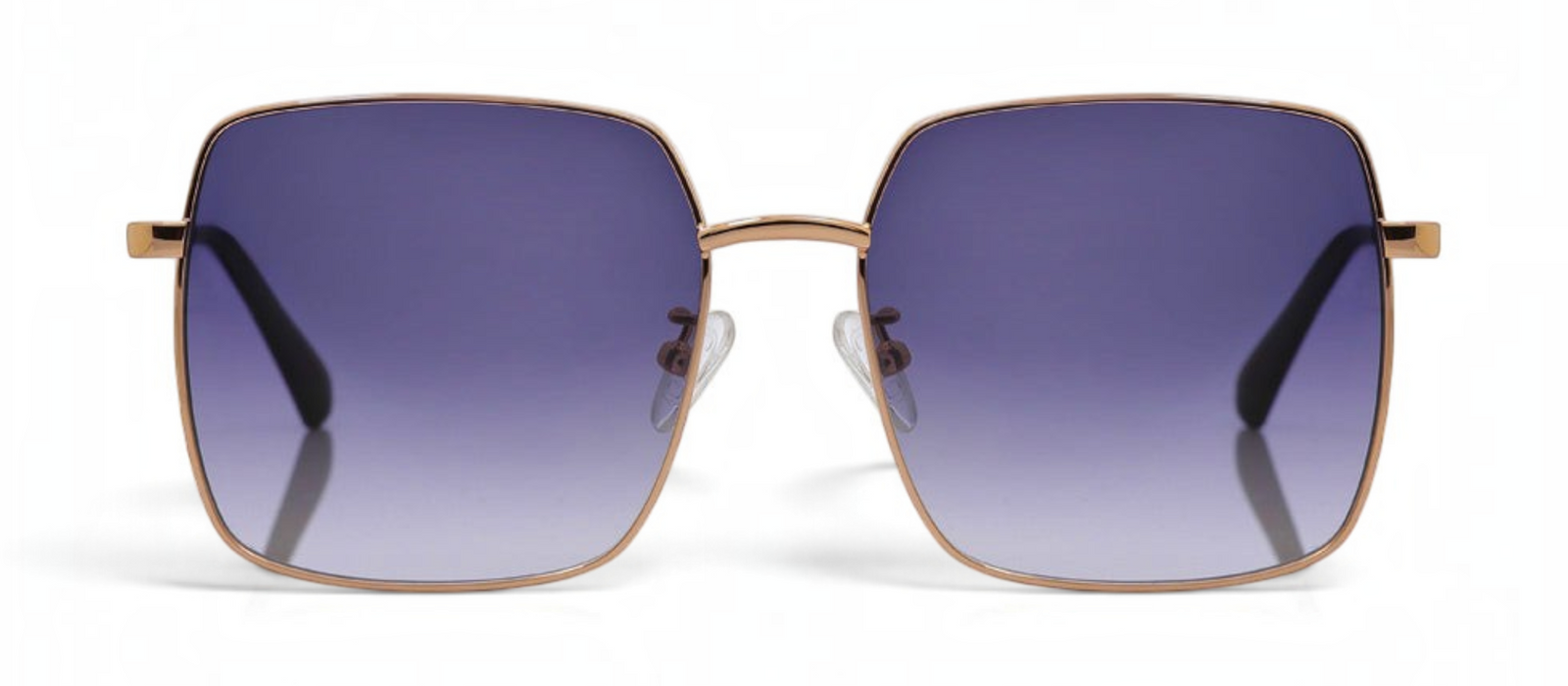 lavunett Vanessa square sunglasses in gold metal with polarised lenses