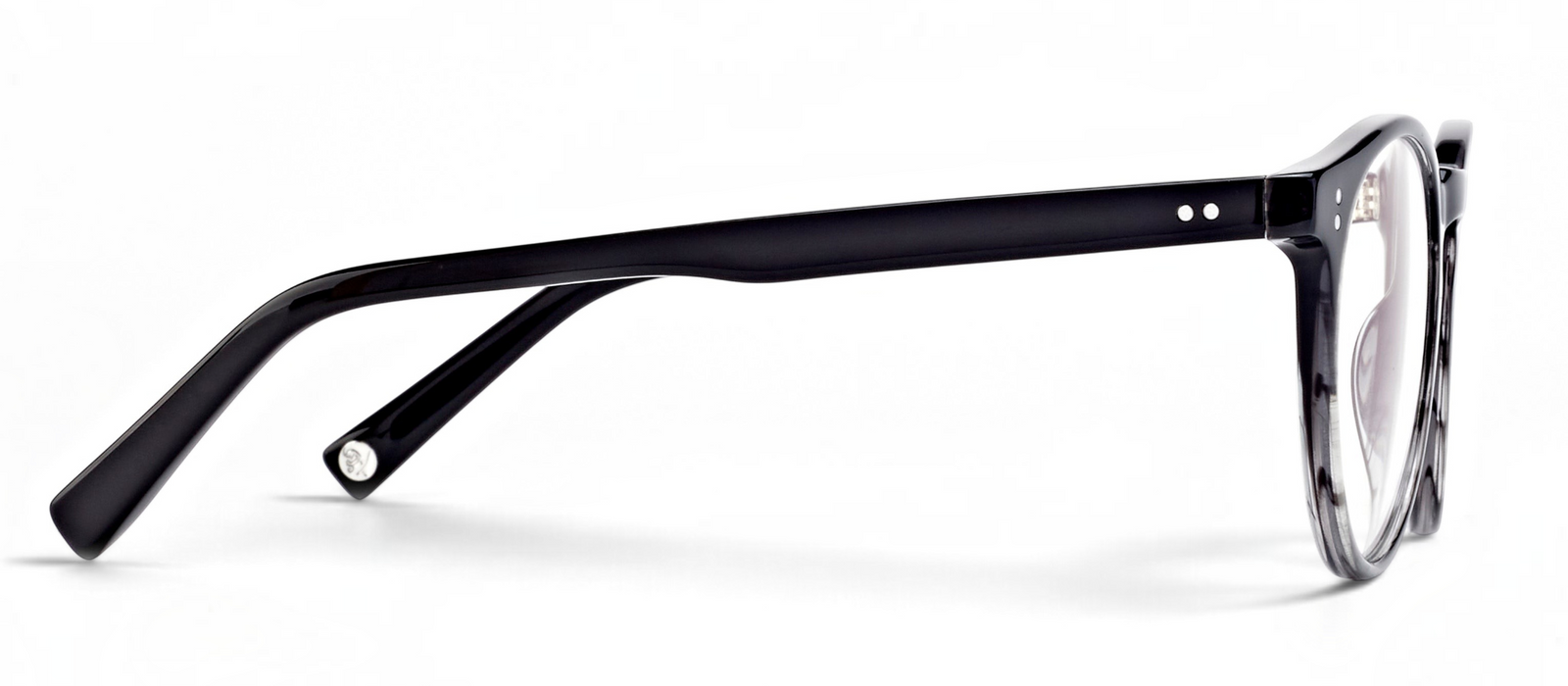 lavunett Sagopa round blue light glasses in black acetate, view 3