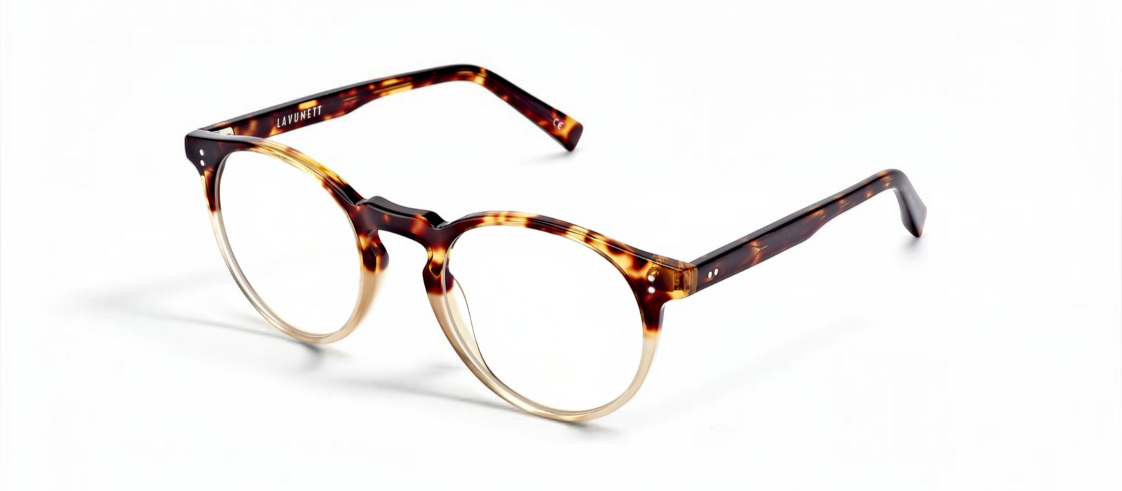 lavunett Sara round blue light glasses in tortoiseshell acetate, view 2