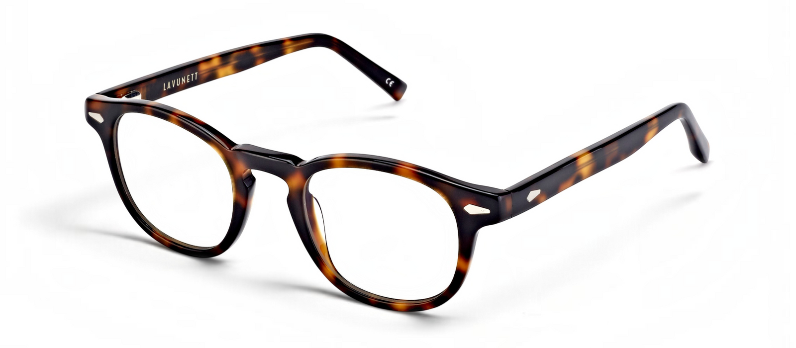 lavunett Johnny round blue light glasses in tortoiseshell acetate, view 2