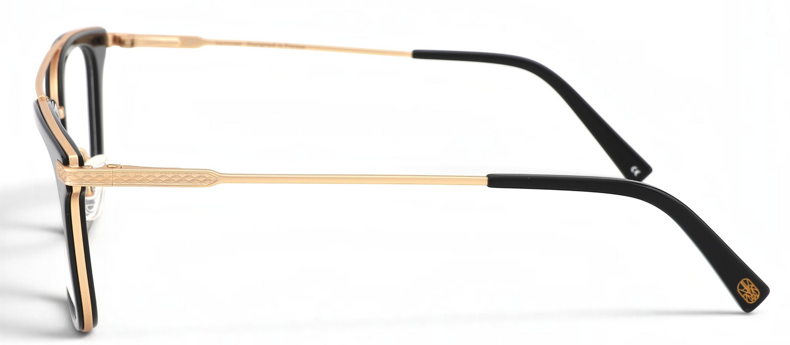 lavunett Djam aviator glasses in titanium with clear lenses, view 3