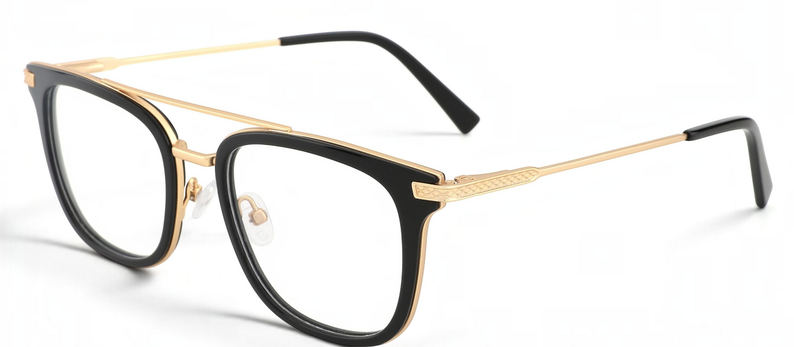 lavunett Djam aviator glasses in titanium with clear lenses, view 2