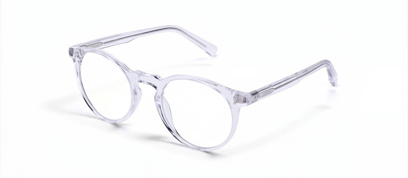 lavunett Pearl round blue light glasses in clear crystal acetate, view 2