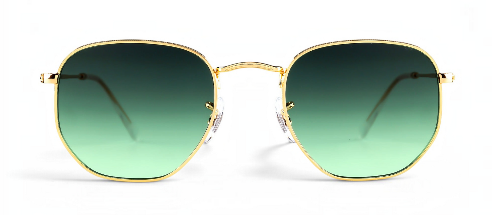 lavunett Hexa Gold geometric sunglasses in gold metal with tinted lenses