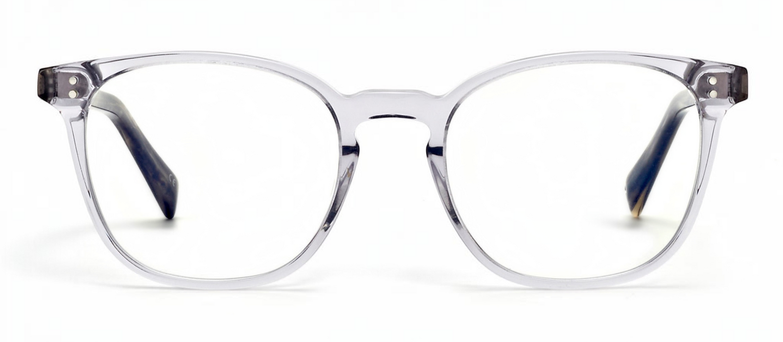 lavunett Roosevelt square blue light glasses in clear crystal acetate