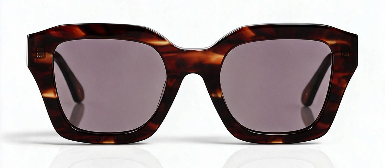 lavunett Edith Gold square sunglasses in tortoiseshell acetate with polarised lenses