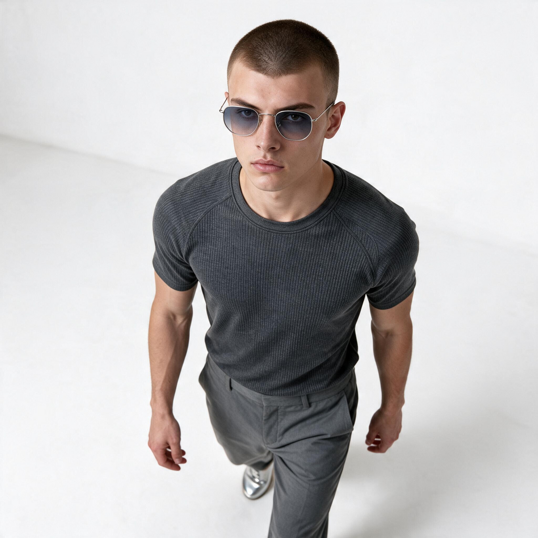 Model wearing lavunett Hexa sunglasses